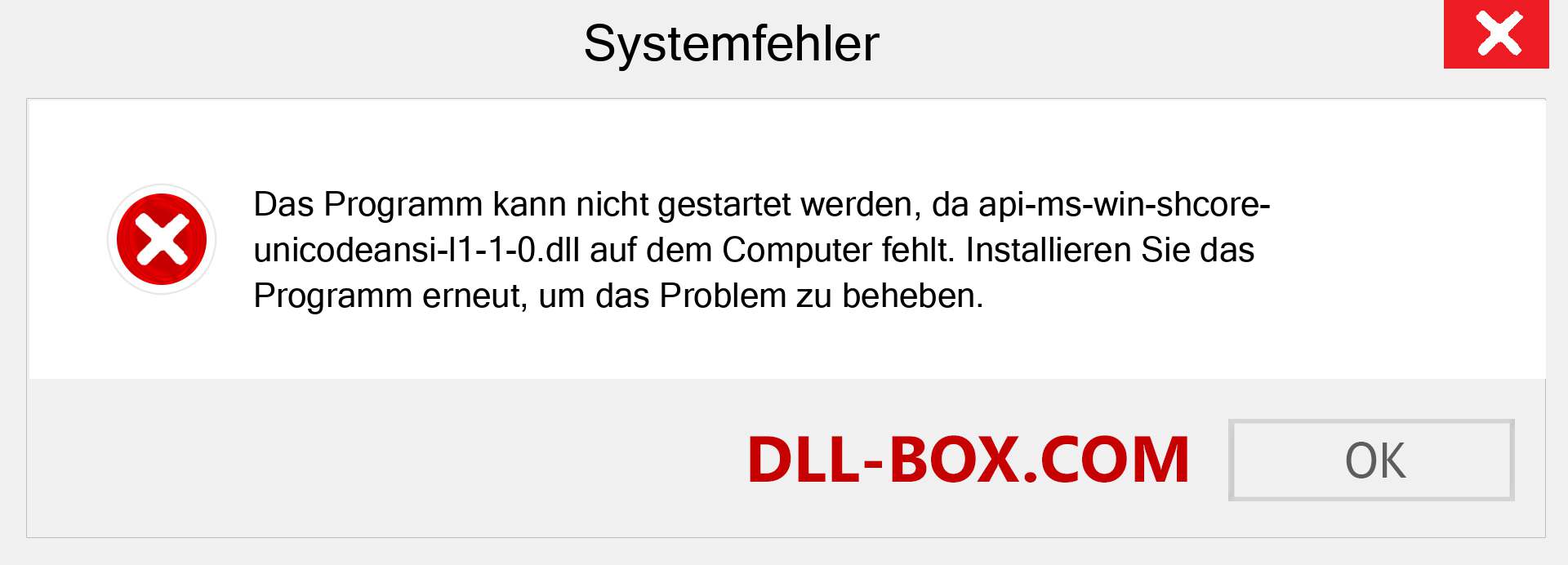 api-ms-win-shcore-unicodeansi-l1-1-0.dll-Datei fehlt?. Download für Windows 7, 8, 10 - Fix api-ms-win-shcore-unicodeansi-l1-1-0 dll Missing Error unter Windows, Fotos, Bildern