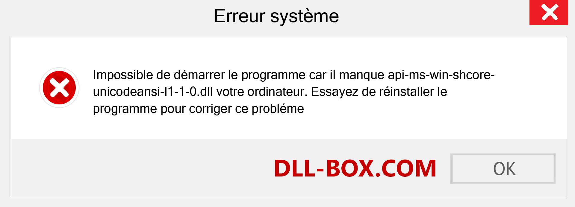 Le fichier api-ms-win-shcore-unicodeansi-l1-1-0.dll est manquant ?. Télécharger pour Windows 7, 8, 10 - Correction de l'erreur manquante api-ms-win-shcore-unicodeansi-l1-1-0 dll sur Windows, photos, images